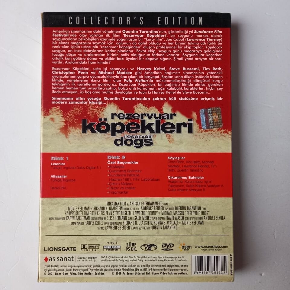 REZERVUAR KÖPEKLERİ - RESERVOIR DOGS - QUENTIN TARANTINO - 2DVD 2.EL