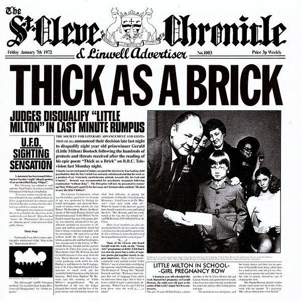 JETHRO TULL – THICK AS A BRICK (1972) - THE 2012 STEVEN WILSON STEREO REMIX - CD 2015 AMBALAJINDA SIFIR