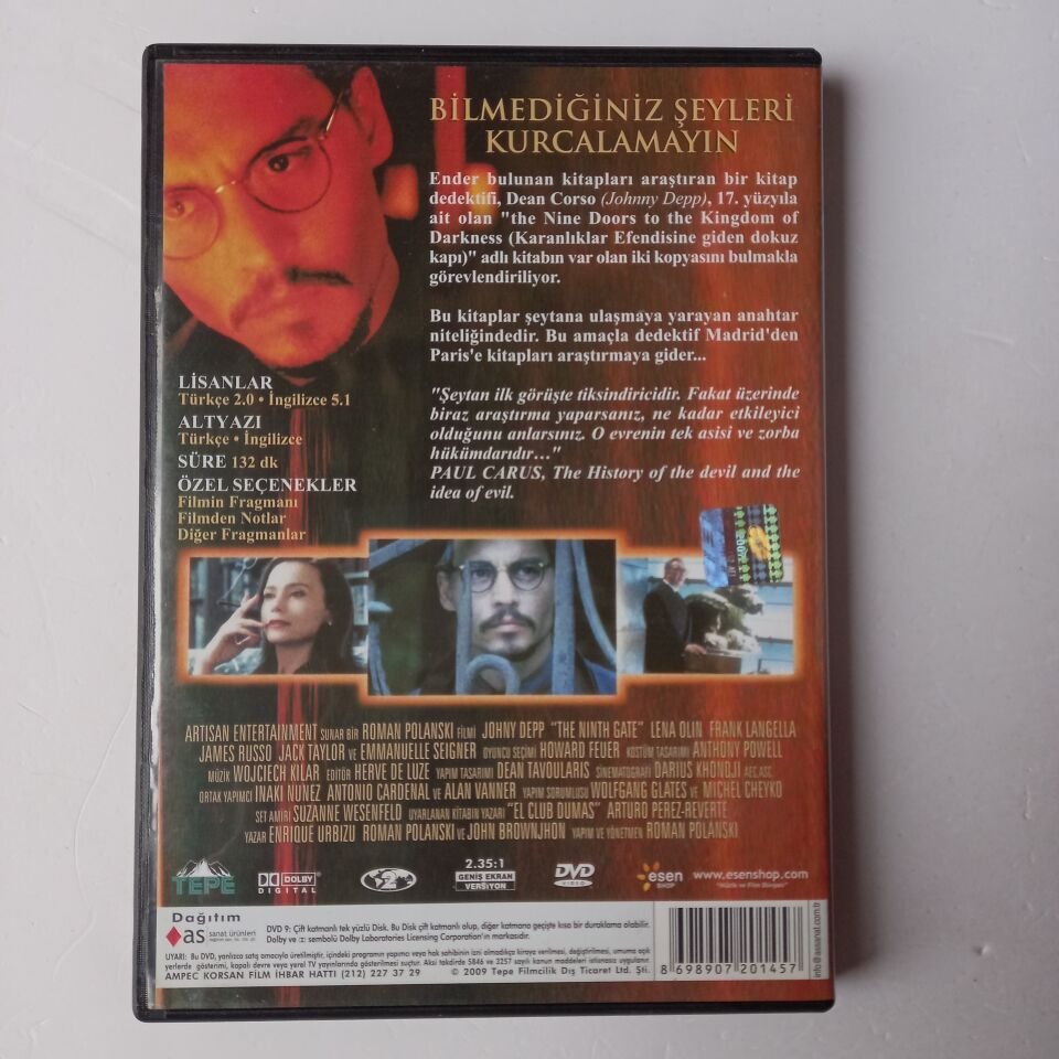 DOKUZUNCU KAPI - THE NINTH GATE - ROMAN POLANSKI - JOHNNY DEPP - DVD 2.EL