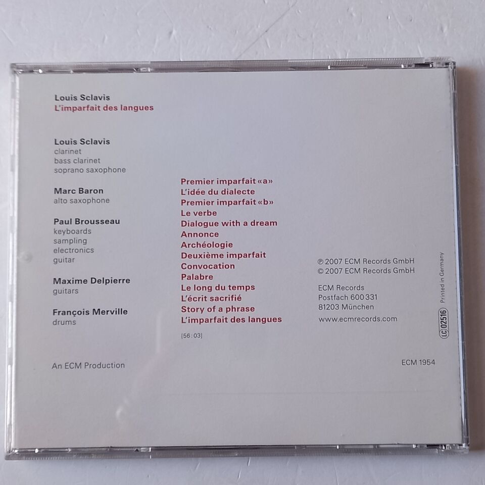 LOUIS SCLAVIS – L'IMPARFAIT DES LANGUES (2007) - CD 2.EL