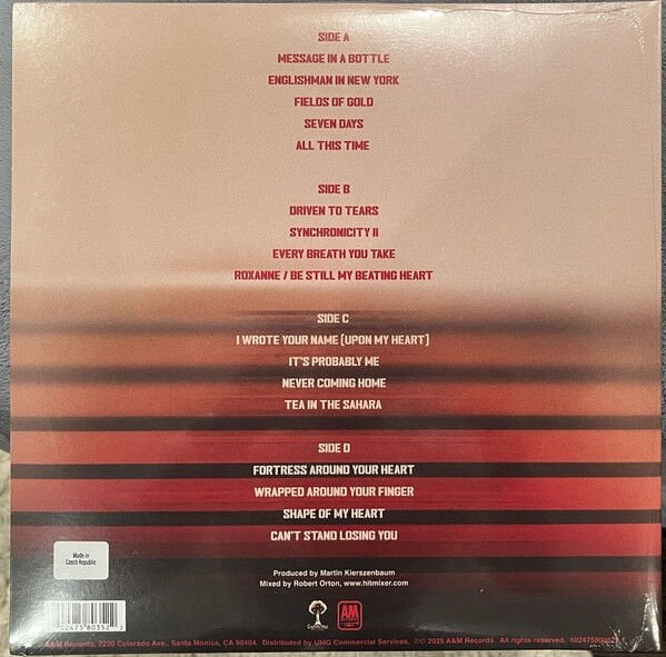 STING – 3.0 LIVE (2025) - LP  180GR VINYL SIFIR PLAK