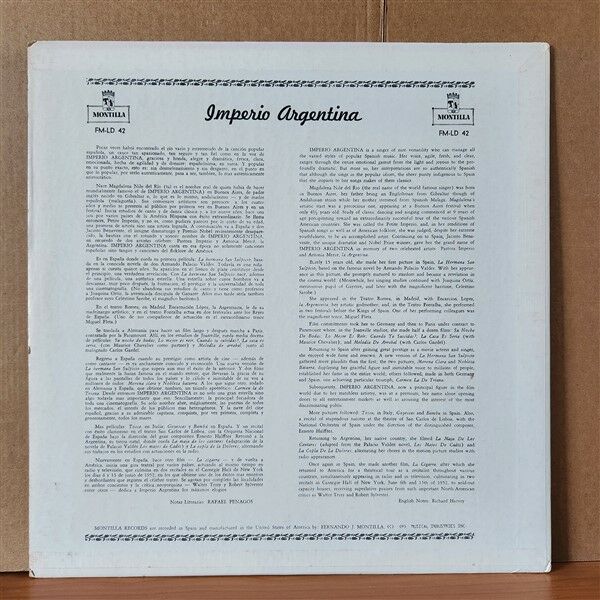 IMPERIO ARGENTINA / ENRIQUE VIZCAINO Y SU ORQUESTA - LP 2.EL PLAK
