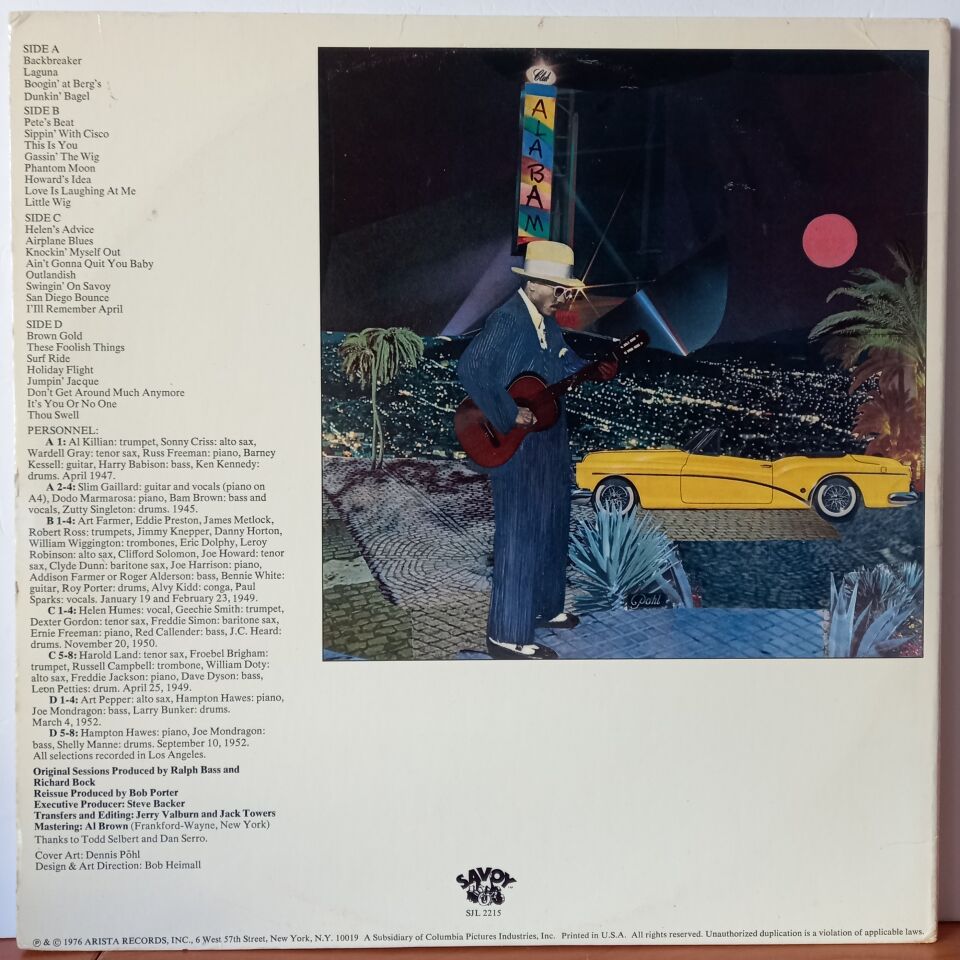 SONNY CRISS, SLIM GAILLARD, ROY PORTER BIG BAND WITH ERIC DOLPHY, HELEN HUMES, HAROLD LAND, HAMPTON HAWES, ART PEPPER – BLACK CALIFORNIA [THE SAVOY SESSIONS] (1976) - 2LP 2.EL PLAK