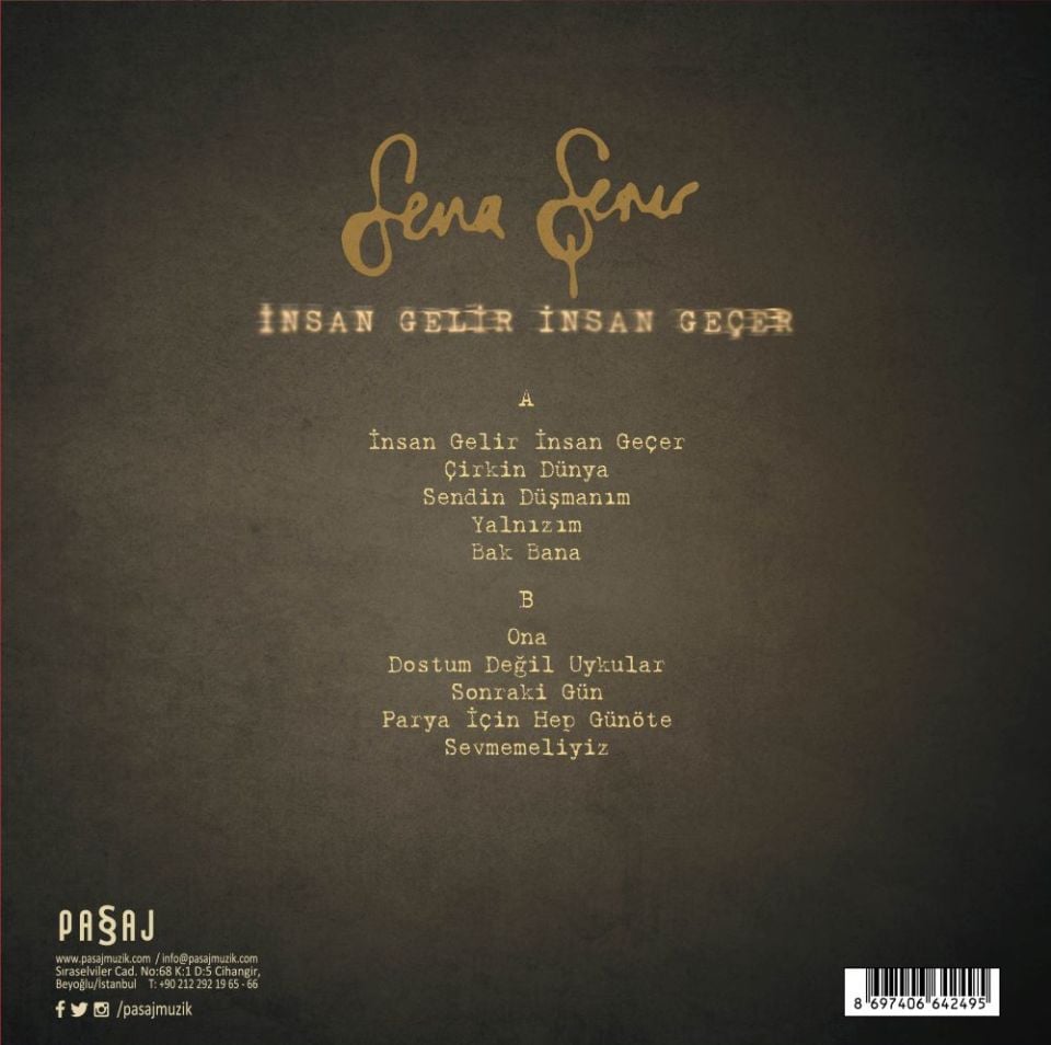 SENA ŞENER - İNSAN GELİR İNSAN GEÇER (2018) - LP 2024 BASIM SIFIR PLAK