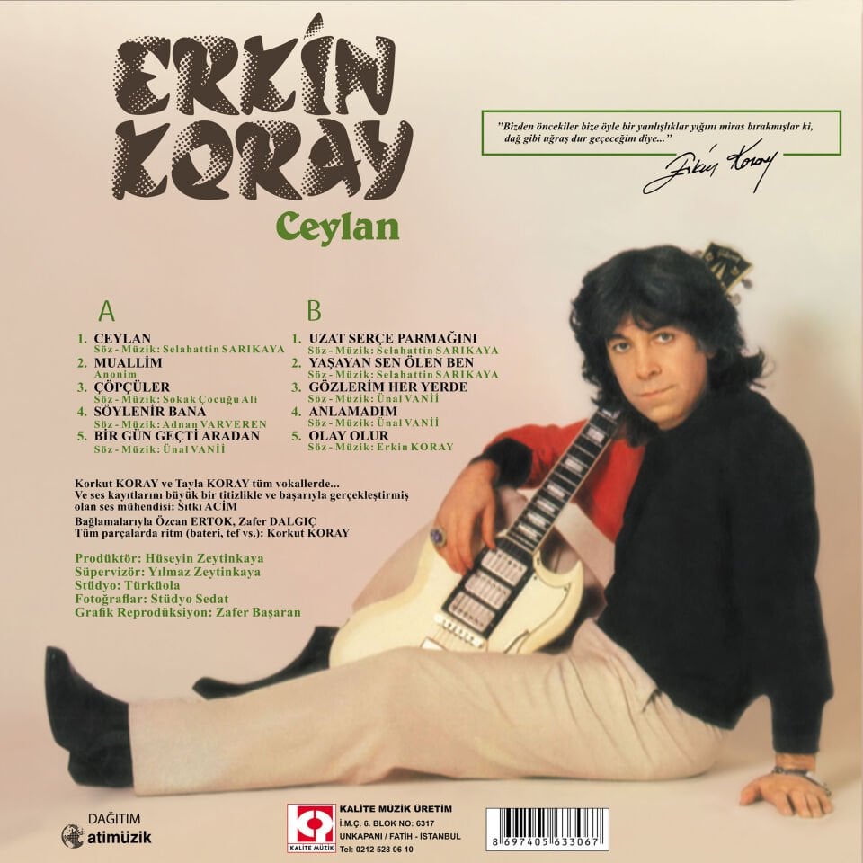 ERKİN KORAY - CEYLAN (1985) - LP 2026 BASIM YEŞİL RENKLİ SIFIR PLAK