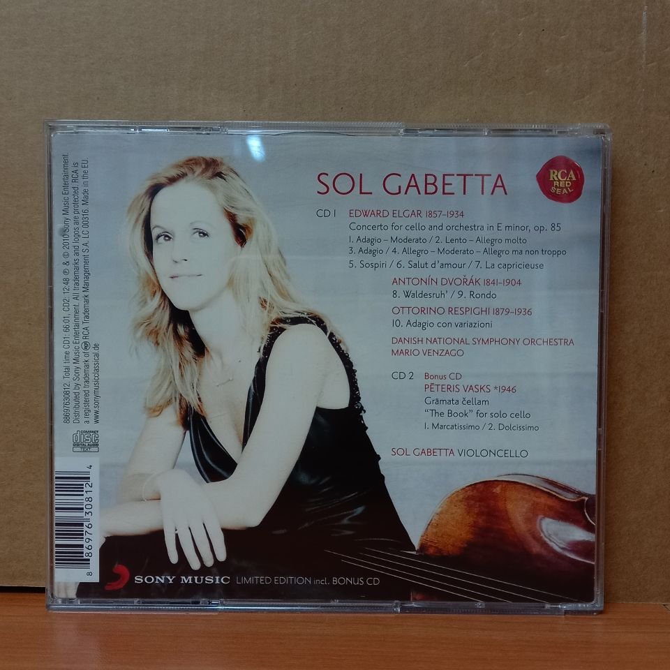 SOL GABETTA - ELGAR / CELLO CONCERTO / DANISH NATIONAL SYMPHONY ORCEHSTRA / MARIO VENZAGO (2010) - 2CD 2.EL