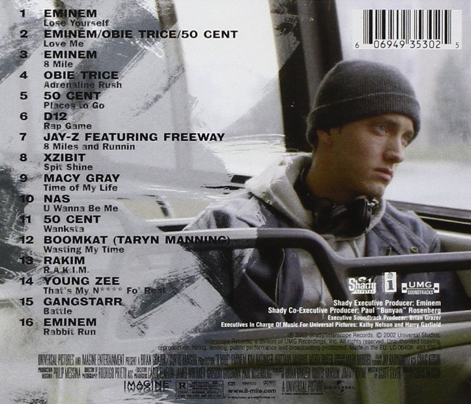 8 MILE SOUNDTRACK / EMINEM, 50 CENT, MACY GRAY, GANGSTARR (2002) - CD AMBALAJINDA SIFIR