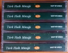 TÜRK HALK MÜZİĞİ 1/1, 1/2, 1/3, 1/4, 1/5 - 5KASET YAPI KREDİ SIFIR
