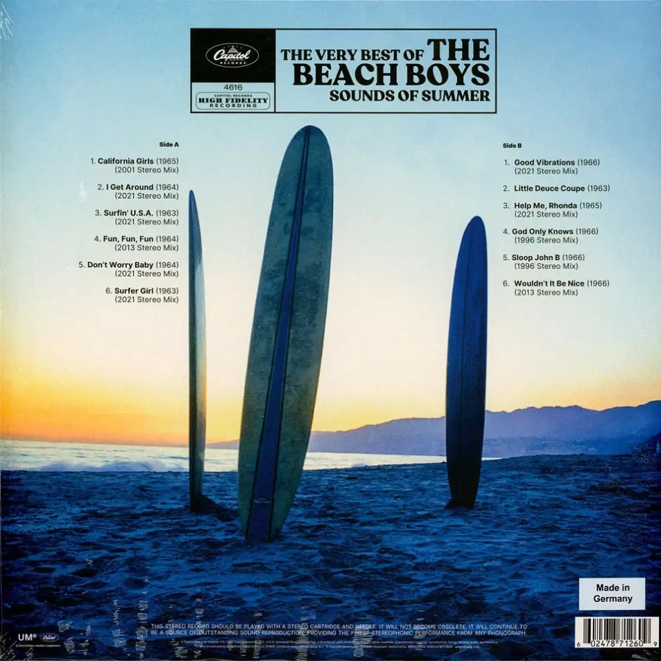 BEACH BOYS - SOUNDS OF SUMMER / THE VERY BEST OF 2025 EDITIONS COLOURED LP SIFIR PLAK