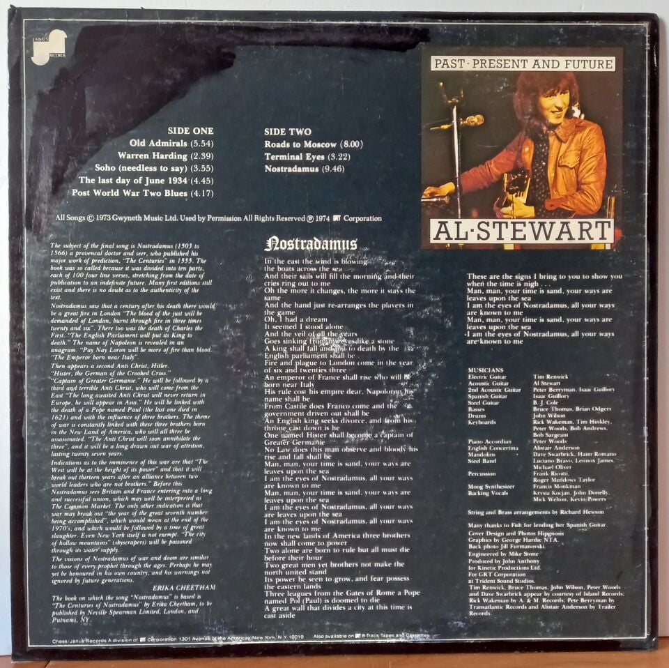 AL STEWART – PAST, PRESENT AND FUTURE (1974) - LP 2.EL PLAK