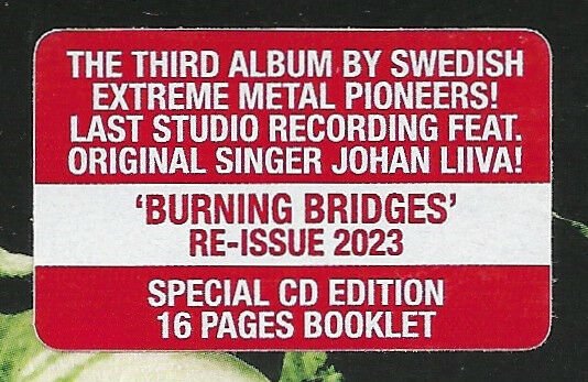 ARCH ENEMY - BURNING BRIDGES (1999) - CD 2023 REISSUE DIGIPACK AMBALAJINDA SIFIR