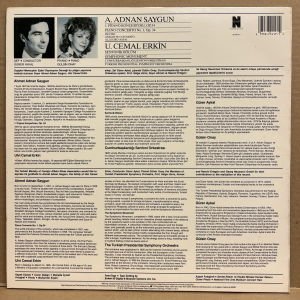 AHMET ADNAN SAYGUN & ULVİ CEMAL ERKİN - SENFONİK BÖLÜM - CUMHURBAŞKANLIĞI SENFONİ ORKESTRASI - GÜRER AYKAL, GÜLSİN ONAY (1986) LP 2.EL PLAK