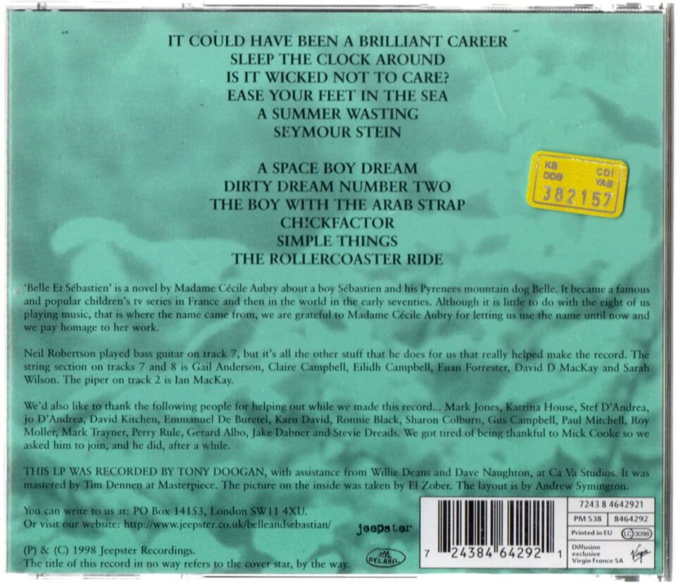 BELLE & SEBASTIAN – THE BOY WITH THE ARAB STRAP (1998) - CD 2.EL