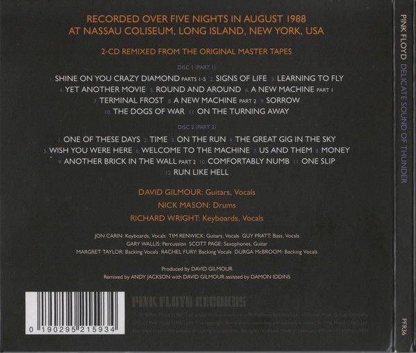 PINK FLOYD - DELICATE SOUND OF THUNDER (1988) - 2CD 2020 REMASTERED REISSUE ALBUM SIFIR DIGISLEEVE