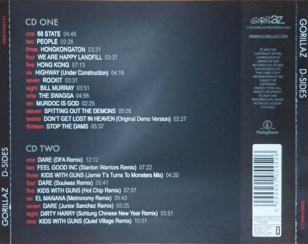 GORILLAZ – D-SIDES (2007) - 2CD JEWEL CASE AMBALAJINDA SIFIR