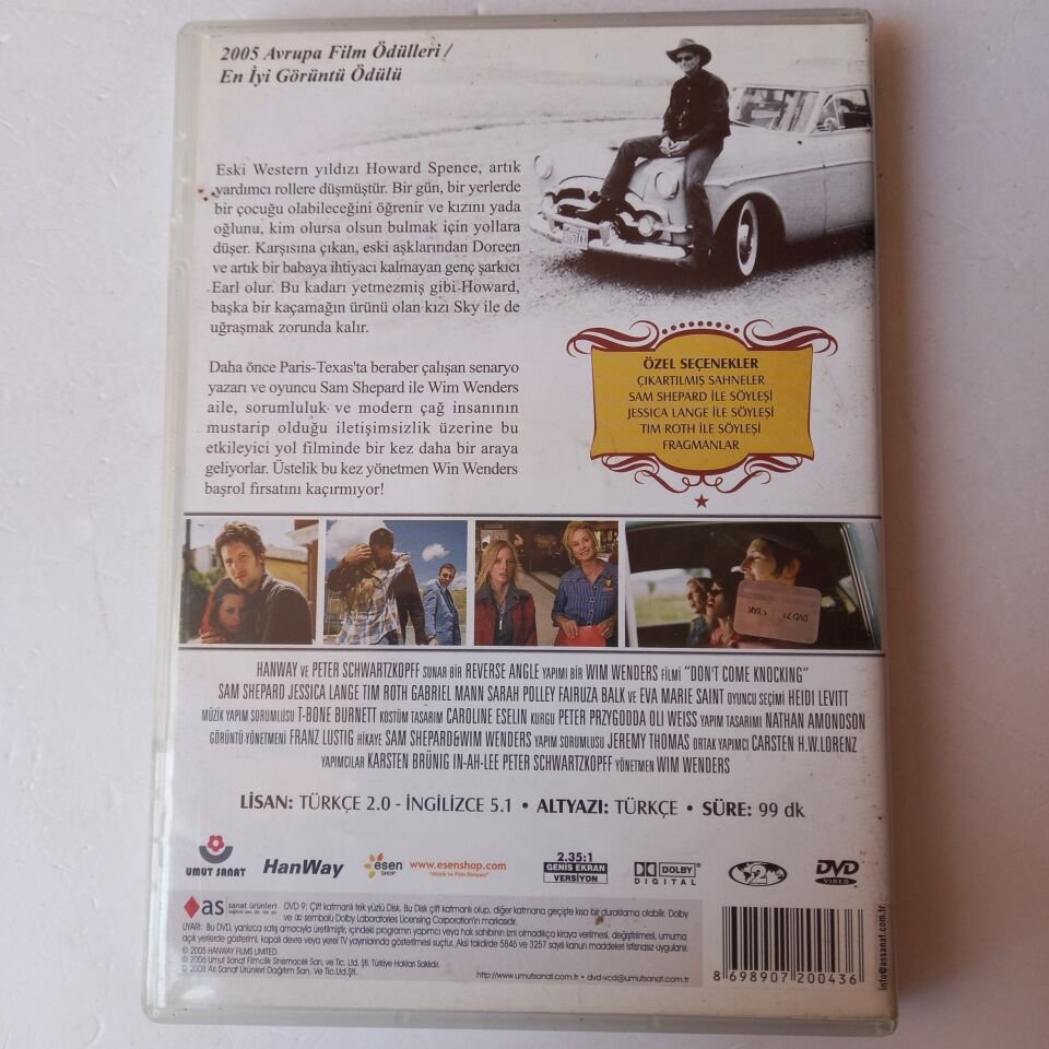 KAPIMI ÇALMA SAKIN / DONT COME KNOCKING - WIM WENDERS - DVD 2.EL
