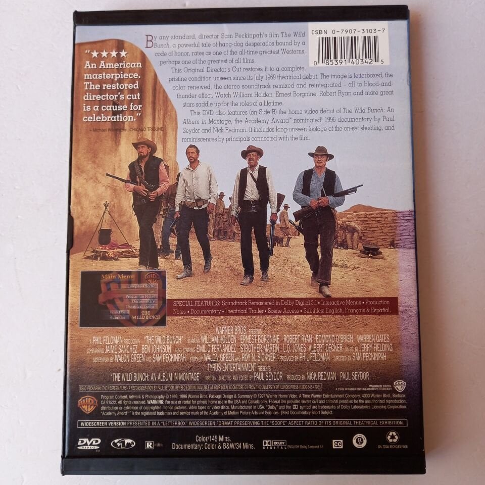 THE WILD BUNCH - WILLIAM HOLDEN, ERNEST BORGNINE - DVD 2.EL