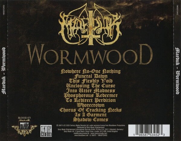 MARDUK – WORMWOOD (2009) - CD 2023 REISSUE JEWEL CASE AMBALAJINDA SIFIR