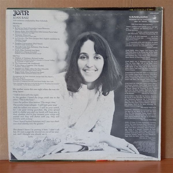 JOAN BAEZ – JOAN (1967) - LP 2.EL PLAK