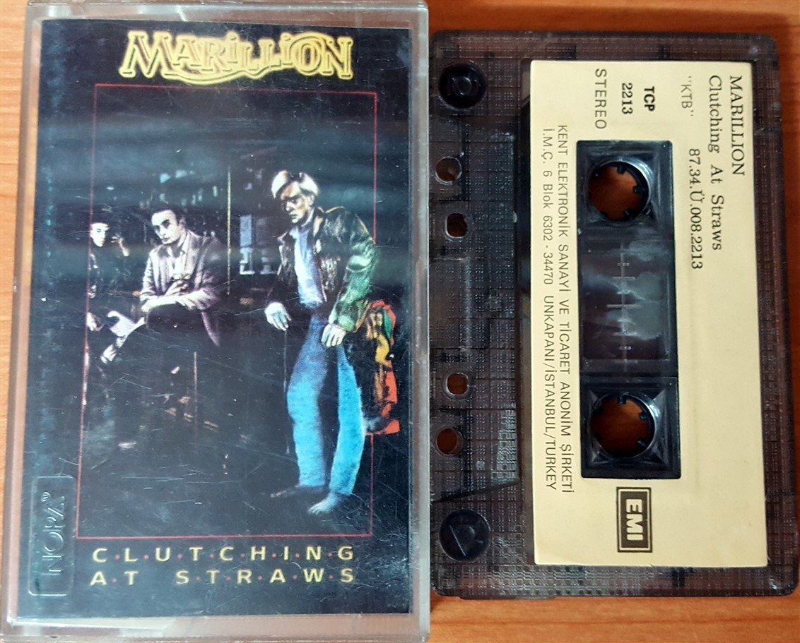 MARILLION - CLUTCHING AT STRAWS (1987) KENT CASSETTE MADE IN TURKEY ''USED'' PAPER LABEL
