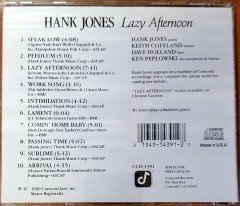 HANK JONES - LAZY AFTERNOON / KEITH COPELAND DAVE HOLLAND KEN PEPLOWSKI (1989) CONCORD RECORDS / MADE IN USA CD 2.EL