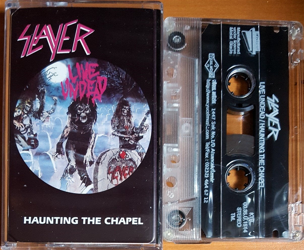 SLAYER - HAUNTING THE CHAPEL / LIVE UNDEAD (2000) METAL BLADE RECORDS / YÜCEL MÜZİK KASET 2.EL