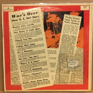 WAR OF THE WORLDS - ORSON WELLES / ORIGINAL BROADCAST (1968) - LP 2.EL PLAK