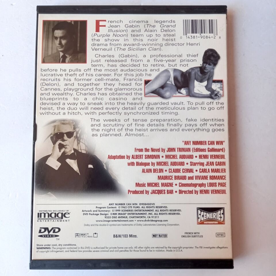 ANY NUMBER CAN WIN - ALAIN DELON, JEAN GABIN - DVD 2.EL