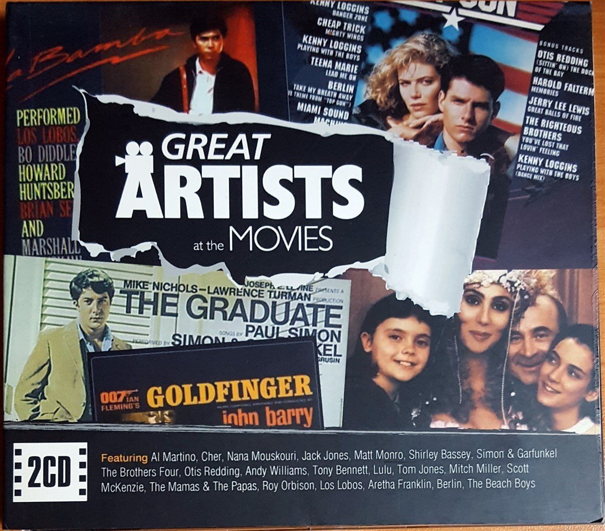 GREAT ARTISTS AT THE MOVIES / CHER, AL MARTINO, SHIRLEY BASSEY, OTIS REDDING, ANDY WILLIAMS, TOM JONES, BERLIN (2008) 2CD 2.EL