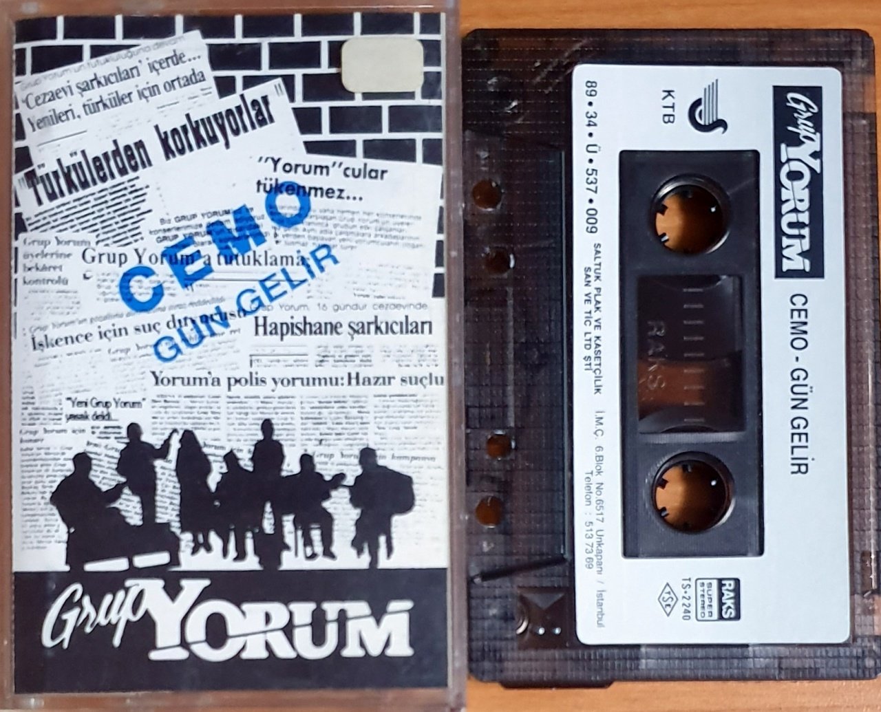 GRUP YORUM - CEMO / GÜN GELİR (1989) - KASET SALTUK 2.EL