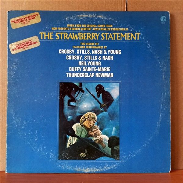 THE STRAWBERRY STATEMENT / MUSIC FROM THE ORIGINAL SOUND TRACK / CROSBY, STILLS, NASH & YOUNG, NEIL YOUNG, BUFFY SAINTE-MARIE, THUNDERCLAP NEWMAN (1970) - 2LP 2.EL PLAK