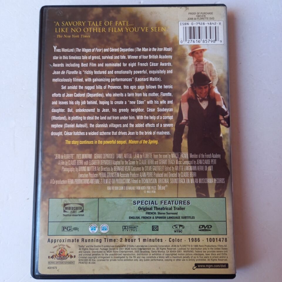 JEAN DE FLORETTE - YVES MONTAND, GERARD DEPARDIEU, DANIEL AUTEUIL - DVD 2.EL