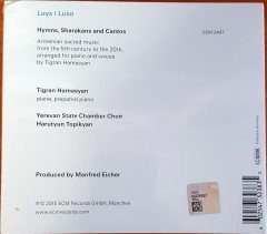 TIGRAN HAMASYAN - LUYS I LUSO / YEREVAN STATE CHAMBER CHOIR / HARUTYUN TOPIKYAN (2015) ECM RECORDS CD SIFIR