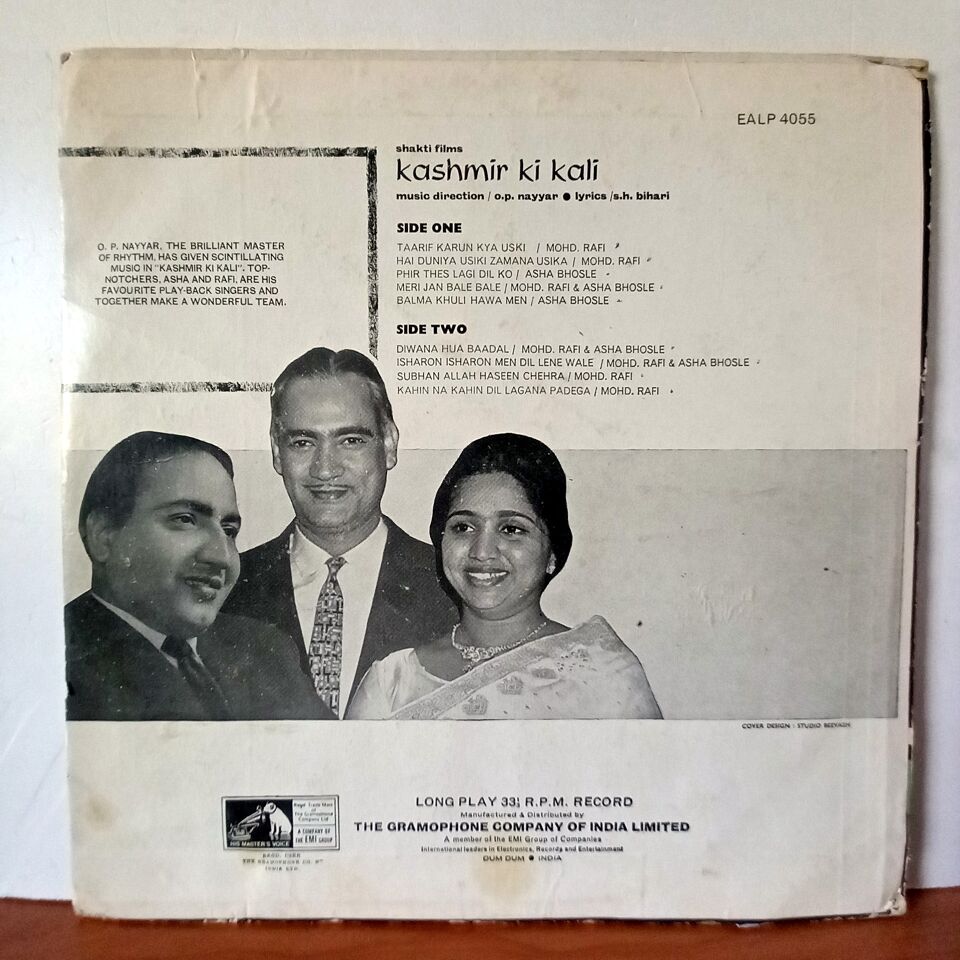 KASHMIR KI KALI / FROM THE ORIGINAL SOUNDTRACK / O. P. NAYYAR (1964) - LP 2.EL PLAK