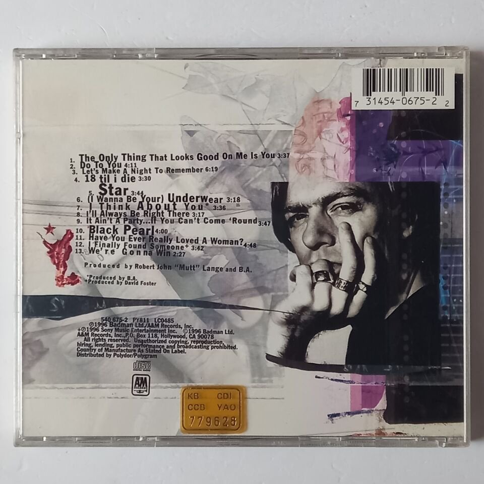 BRYAN ADAMS – 18 TIL I DIE (1996) - CD REISSUE 2.EL