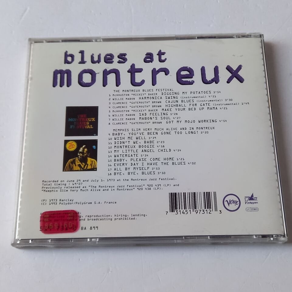 BLUES AT MONTREUX - THE MONTREUX BLUES FESTIVAL, MEMPHIS SLIM (1993) - CD 2.EL
