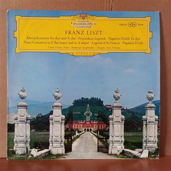 FRANZ LISZT - FELIX PROHASKA, BAMBERGER SYMPHONIKER, TAMAS VASARY – KLAVIERKONZERTE ES-DUR UND A-DUR, FRANZISKUS-LEGENDE, PAGANINI-ETUDE ES-DUR (1960) - LP 2.EL PLAK