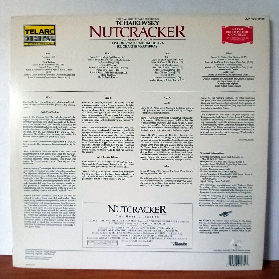 TCHAIKOVSKY: NUTCRACKER: COMPLETE BALLET SCORE / SIR CHARLES MACKERRAS, LONDON SYMPHONY ORCHESTRA (1986) - 2LP 2.EL PLAK