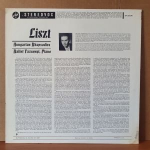 LISZT: HUNGARIAN RHAPSODIES / BAILINT VAZSONYI (1966) - LP 2.EL PLAK