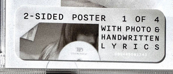 TAYLOR SWIFT - THE TORTURED POETS DEPARTMENT (2024) - CD 2 SIDED POSTER EDITION AMBALAJINDA SIFIR