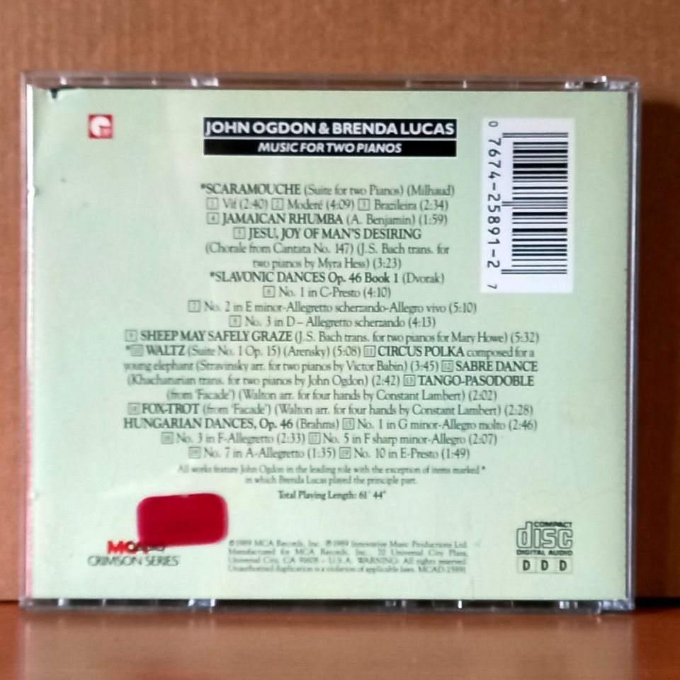 JOHN OGDON & BRENDA LUCAS – MUSIC FOR TWO PIANOS (1989) - CD 2.EL