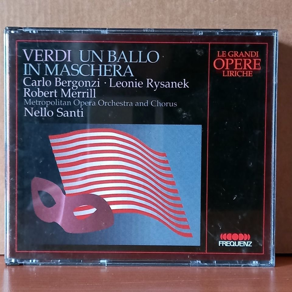 VERDI: UN BALLO IN MASCHERA / CARLO BERGONZI, LEONIE RYSANEK, ROBERT MERRILL, THE METROPOLITAN OPERA ORCHESTRA AND CHORUS, NELLO SANTI (1989) - 2CD 2.EL