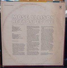 MOSE ALLISON - RETROSPECTIVE - PLAK 2.EL