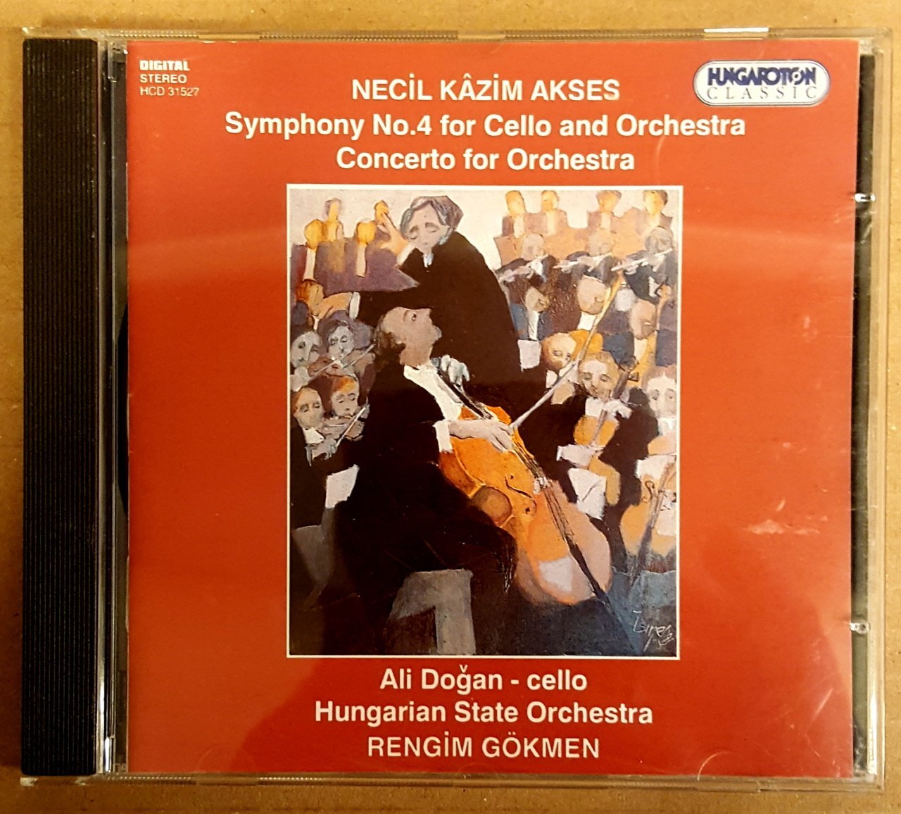 NECİL KAZIM AKSES - SYMPHONY N0 4 FOR CELLO AND ORCH. / CONCERTO FOR ORCH / ALİ DOĞAN (CELLO) RENGİM GÖKBEN (1995) - CD HUNGAROTON 2.EL