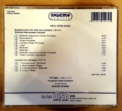 NECİL KAZIM AKSES - SYMPHONY N0 4 FOR CELLO AND ORCH. / CONCERTO FOR ORCH / ALİ DOĞAN (CELLO) RENGİM GÖKBEN (1995) - CD HUNGAROTON 2.EL