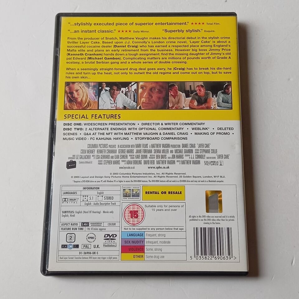 LAYER CAKE - DANIEL CRAIG, COLM MEANEY, SIENNA MILLER, MICHAEL GAMBON - 2DVD 2.EL