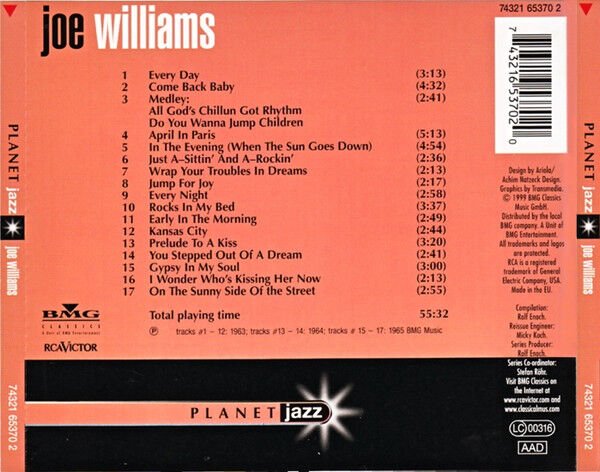 JOE WILLIAMS – PLANET JAZZ (1999) - CD JEWEL CASE SIFIR