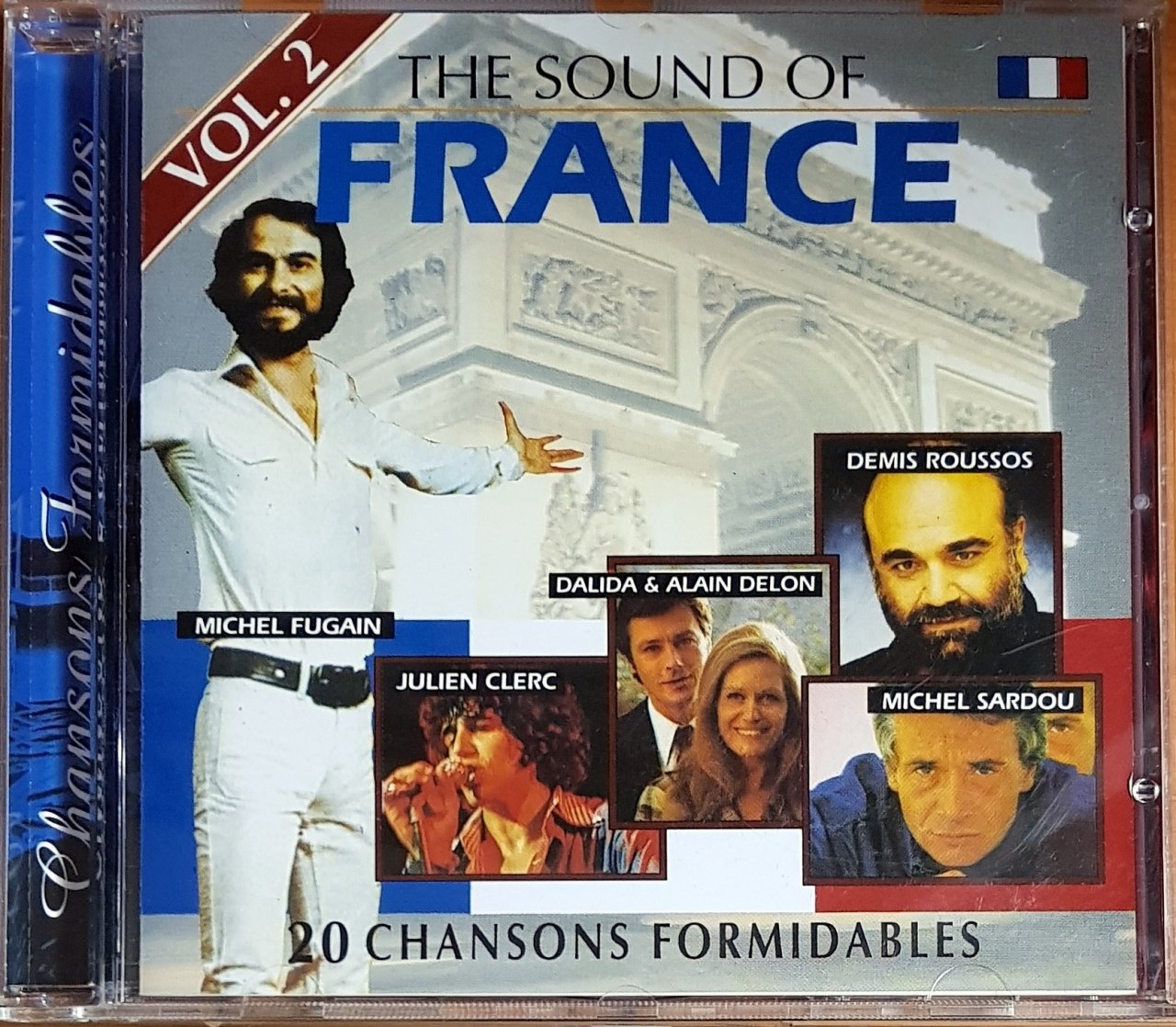 THE SOUND OF FRANCE VOLUME 2 / 20 CHANSONS FORMIDABLES / MICHEL FUGAIN, JULIEN CLERC, DALIDA, DEMIS ROUSSOS, MICHEL SARDOU (1993) BR MUSIC CD 2.EL