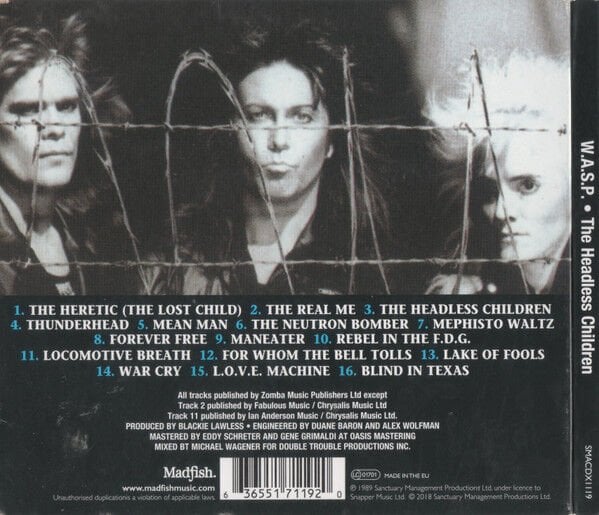 W.A.S.P. – THE HEADLESS CHILDREN (1989) - CD REMASTERED 2018 REISSUE DIGIPAK AMBALAJINDA SIFIR