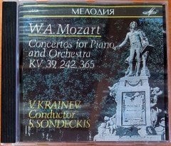 W.A. MOZART - CONCERTOS FOR PIANO AND ORCHESTRA KV 39, 242, 365 / V. KRAINEV CONDUCTOR S. SONDECKIS (1990) MELODIYA RECORD COMPANY / MADE IN USSR CD 2.EL